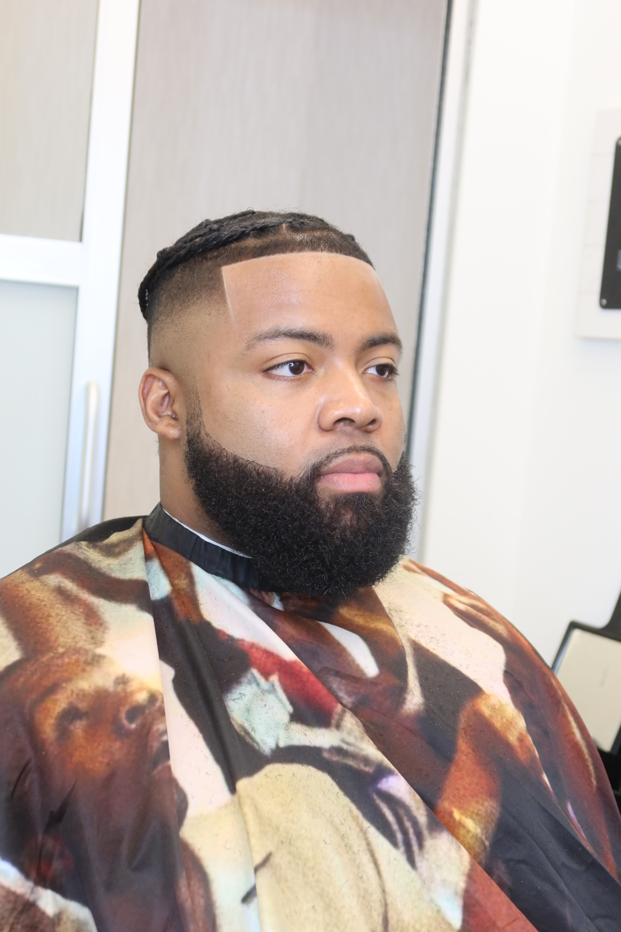 Fade with full beard sculpt